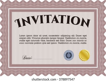 Invitation. Detailed. Easy to print. Nice design. 