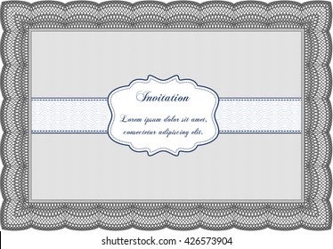 Invitation. Detailed. Printer friendly. Complex design. 