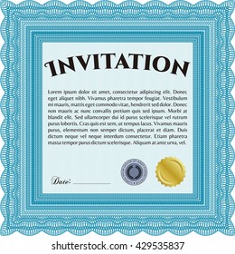 Invitation. Detailed. Printer friendly. Complex design. 