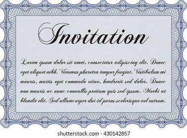 Invitation. Detailed. Printer friendly. Nice design. 