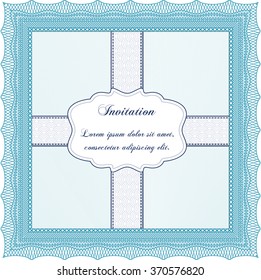 Invitation. Detailed.With guilloche pattern. Retro design. 