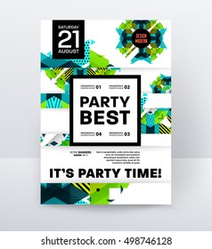 Einladung Disco Party Poster Template mit geometrischem Hintergrund - Vektorgrafik