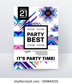 Einladung Disco Party Poster Template mit geometrischem Hintergrund - Vektorgrafik
