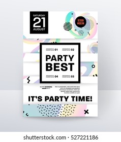 Modelo de Cartaz de Festa de Disco de Convite com fundo geométrico - ilustração vetorial