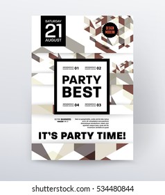 Einladung Disco Party Poster Template mit geometrischem Hintergrund - Vektorgrafik