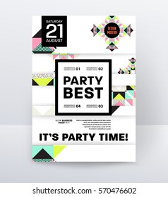 Einladung Disco Party Poster Vorlage mit geometrischem Hintergrund - Vektorgrafik