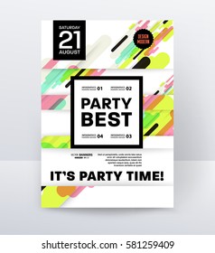 Einladung Disco Party Poster Vorlage mit geometrischem Hintergrund - Vektorgrafik