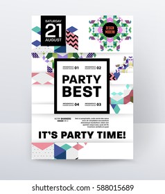 Einladung Disco Party Poster Vorlage mit geometrischem Hintergrund - Vektorgrafik