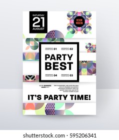 Einladung Disco Party Poster Vorlage mit geometrischem Hintergrund - Vektorgrafik
