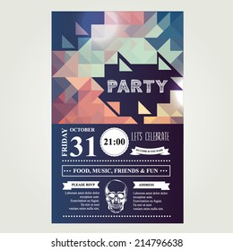 Invitation Disco Party.Typography.Vector Illustration.