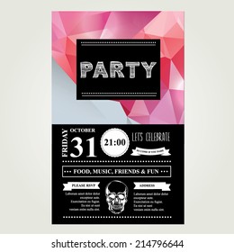 Invitation disco party.Typography.Vector illustration.