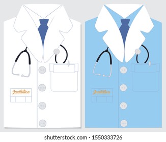 An invitation with a doctor's suit design. The first version of the invitation template