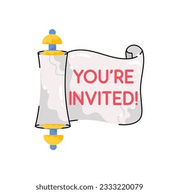 Invitation doodle vector filled outline Sticker. EPS 10 file