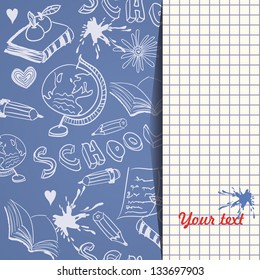 invitation with drawing on school notebook. eps10