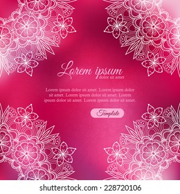 Invitation elegant template white ornamental frame