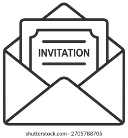 Icono de la tarjeta del sobre de la invitación en fondo transparente