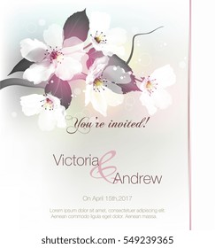 invitation with floral