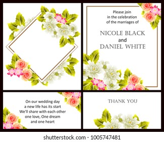 Invitation with floral background