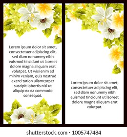 Invitation with floral background