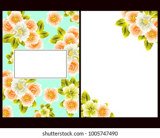 Invitation with floral background