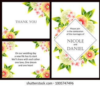 Invitation with floral background
