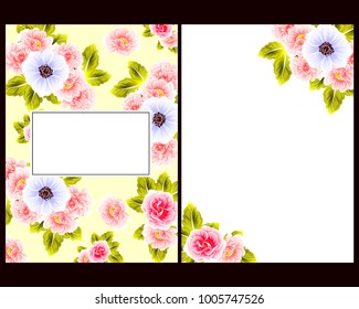 Invitation with floral background