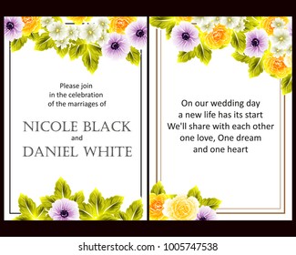 Invitation with floral background