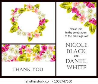 Invitation with floral background