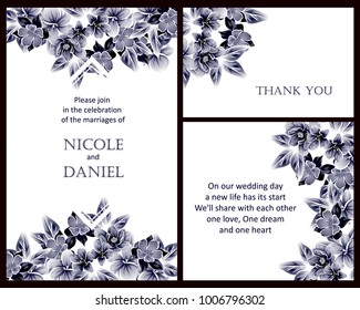 Invitation with floral background