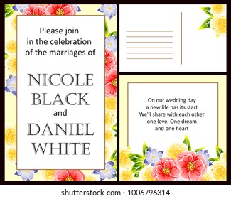 Invitation with floral background