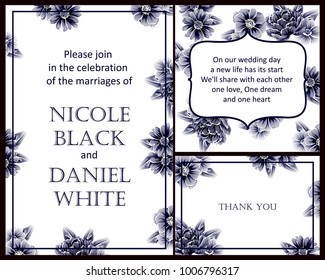 Invitation with floral background