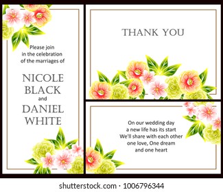Invitation with floral background