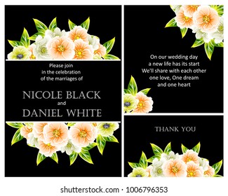 Invitation with floral background
