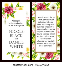 Invitation with floral background