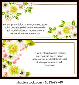 Invitation with floral background
