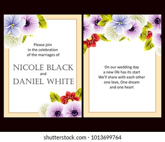 Invitation with floral background