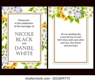 Invitation with floral background