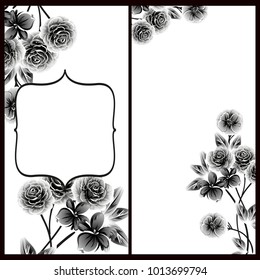 Invitation with floral background
