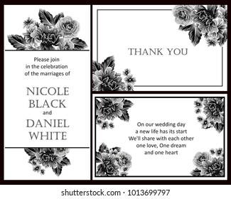 Invitation with floral background