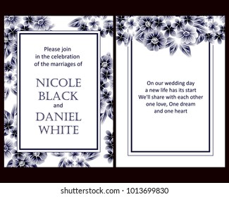 Invitation with floral background