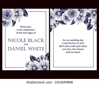 Invitation with floral background