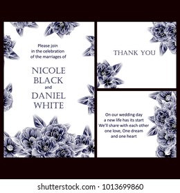 Invitation with floral background
