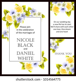 Invitation with floral background