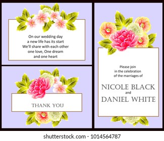 Invitation with floral background