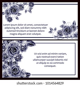 Invitation with floral background