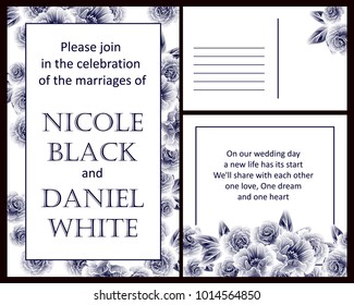 Invitation with floral background
