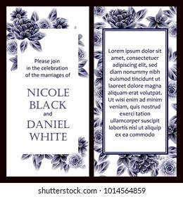 Invitation with floral background