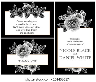 Invitation with floral background