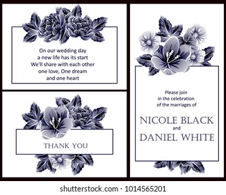 Invitation with floral background