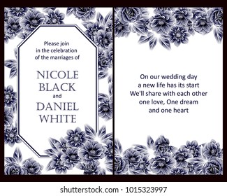 Invitation with floral background